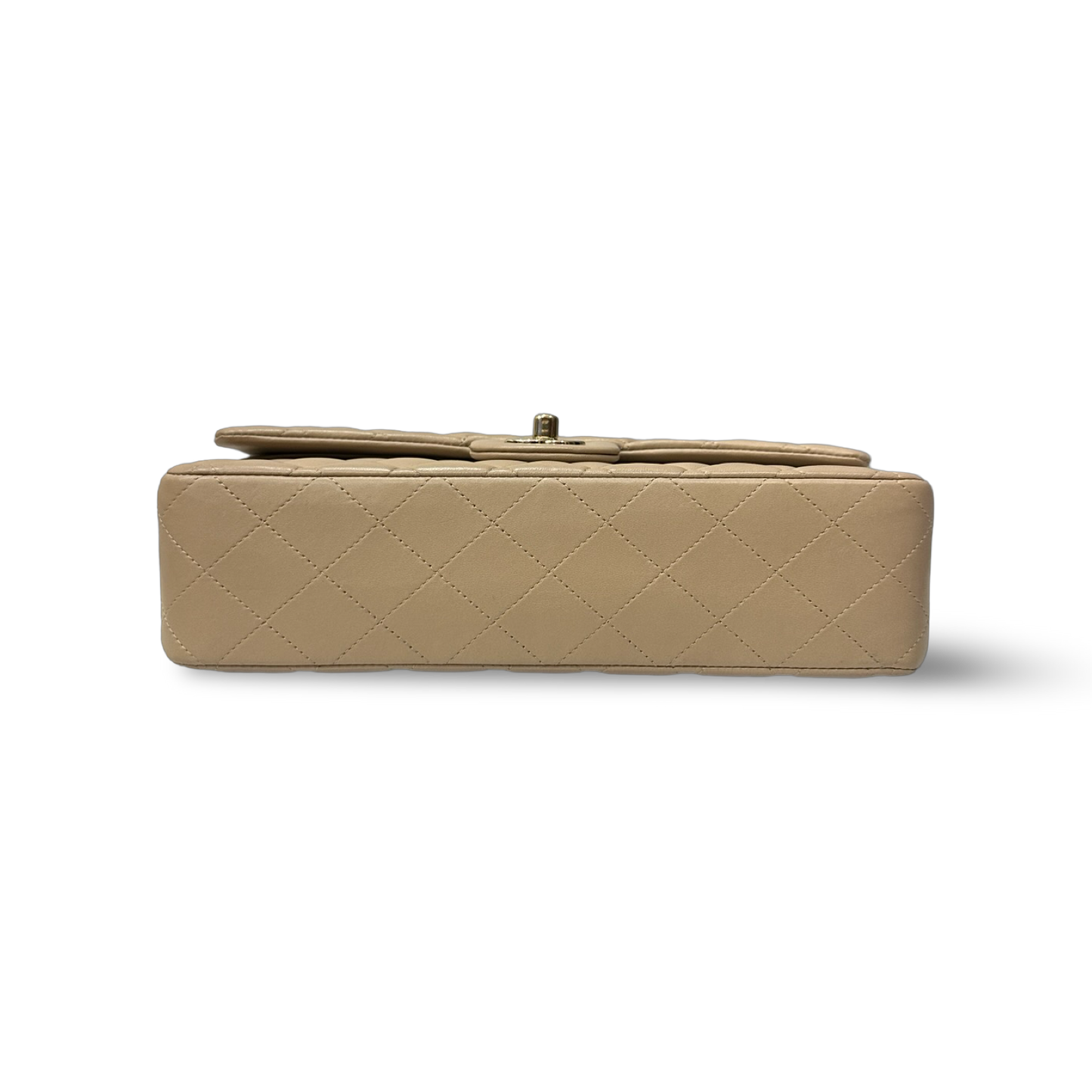 Chanel Quilted Lambskin Medium Double Flap - GHW / Dark Beige