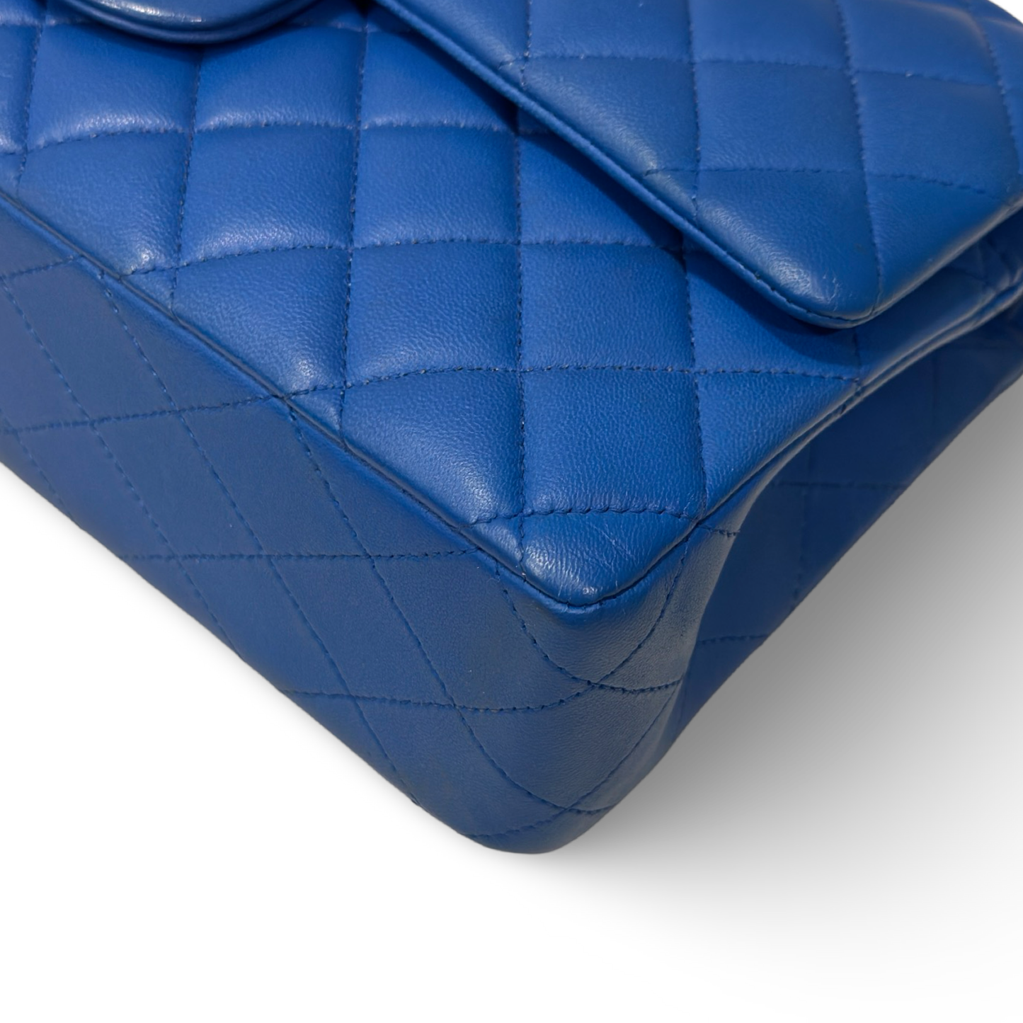 Chanel Classic Lambskin Medium Double Flap - GHW / Blue