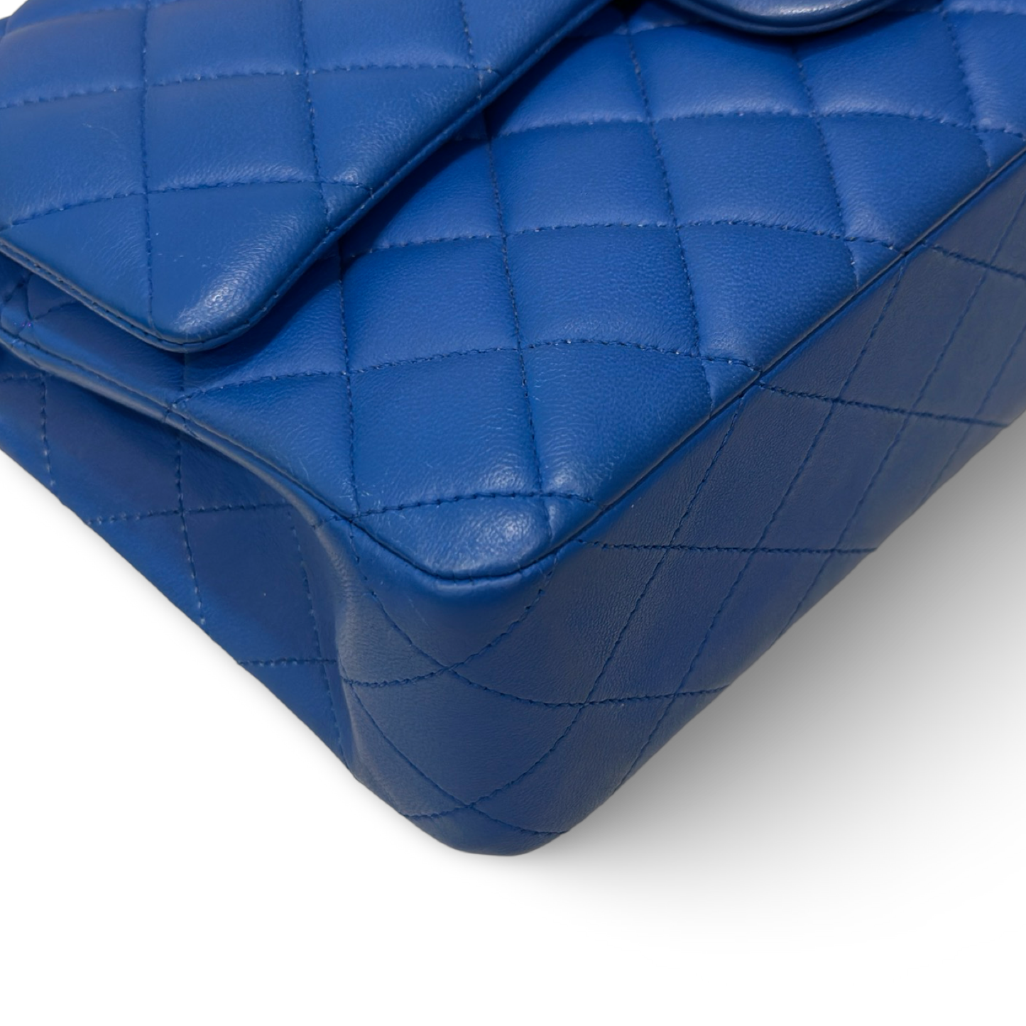 Chanel Classic Lambskin Medium Double Flap - GHW / Blue