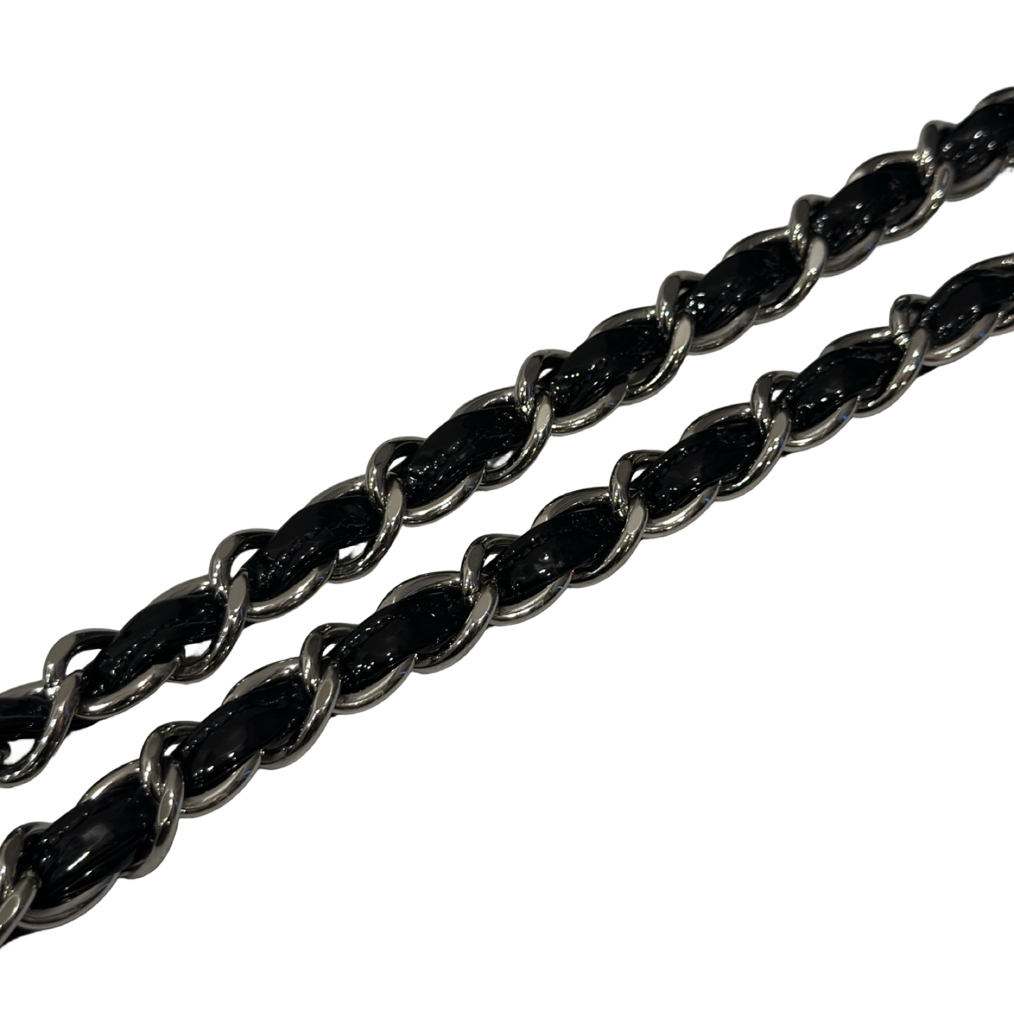 Chanel Jumbo 經典雙蓋菱格紋漆皮 - 黑 / 銀扣