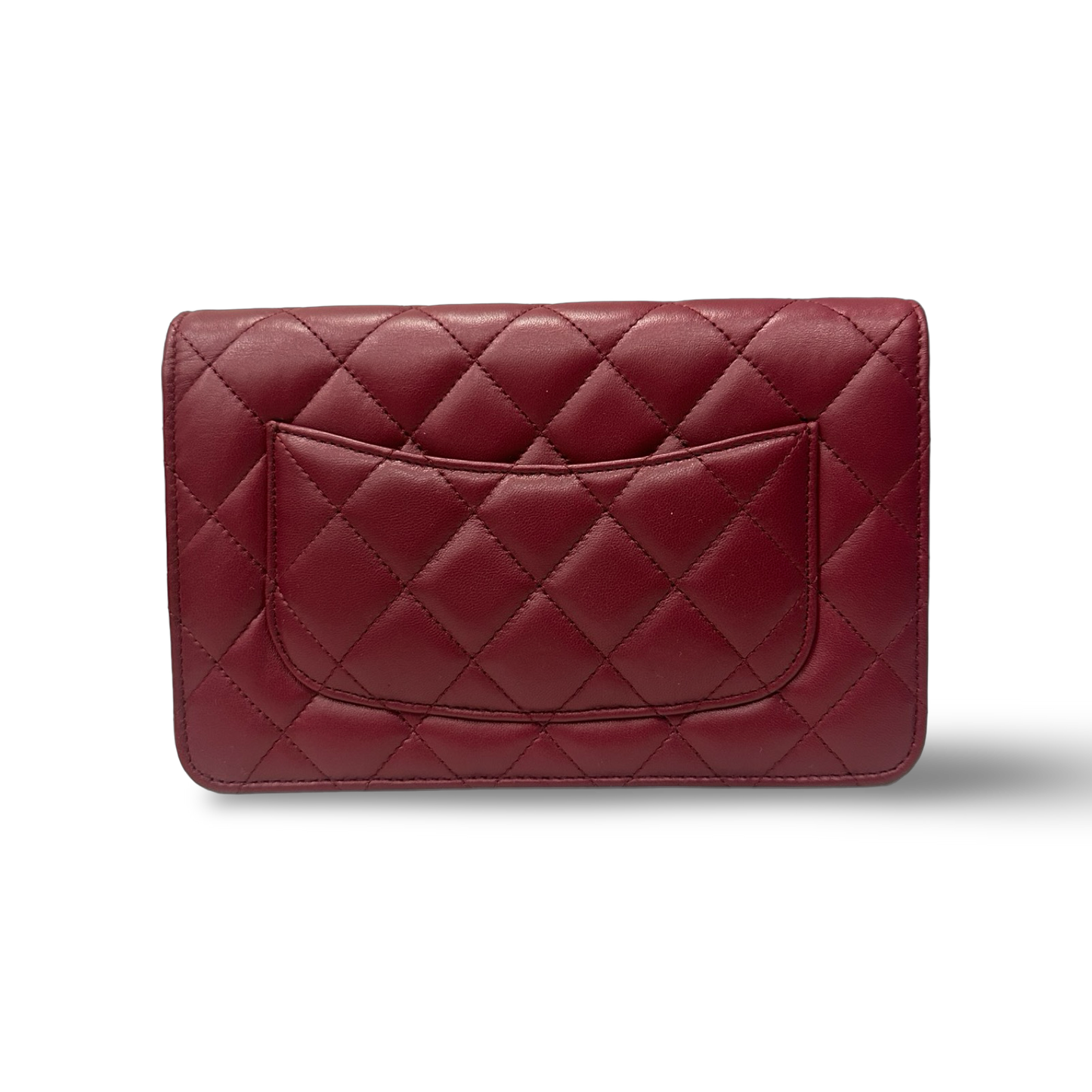 Chanel Quilted Lambskin Coco Hearts Chain WOC Bag - GHW / Burgundy