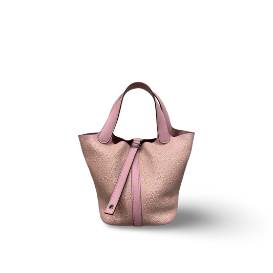 Hermes Lucky Printed Swift Pictoin 18 - SHW / Light Pink
