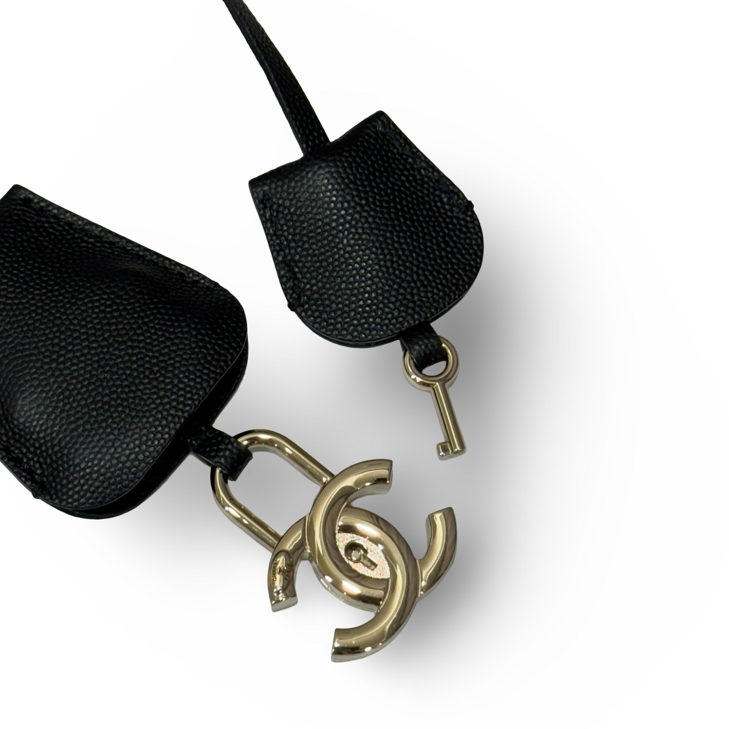 Chanel Quilted Caviar Large Top Handle Vanity Case / Beige Black