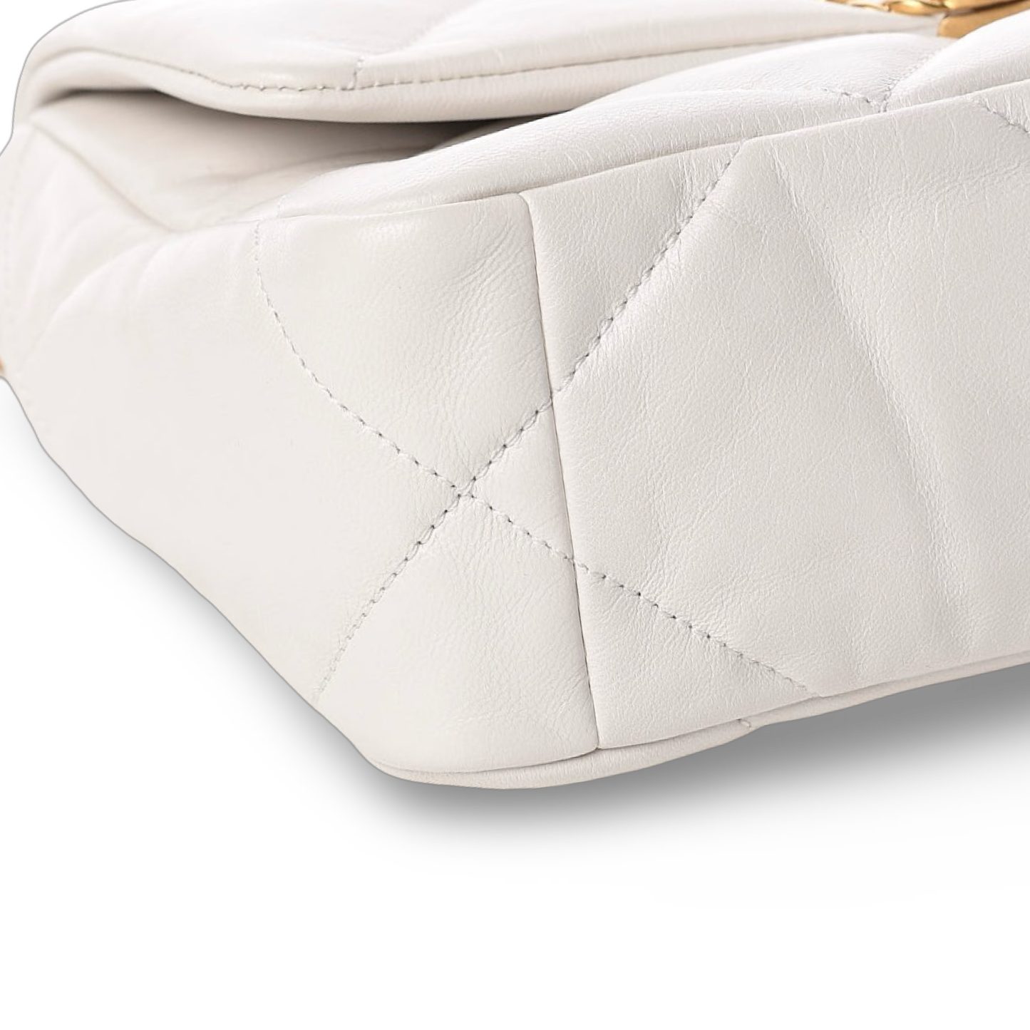 Chanel Quilted Lambskin Medium 19 Bag - GHW / White