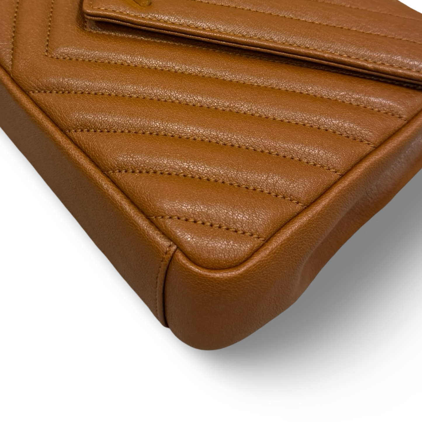 Saint Laurent Calfskin Matelasse Monogram Medium College Bag - GHW / Caramel