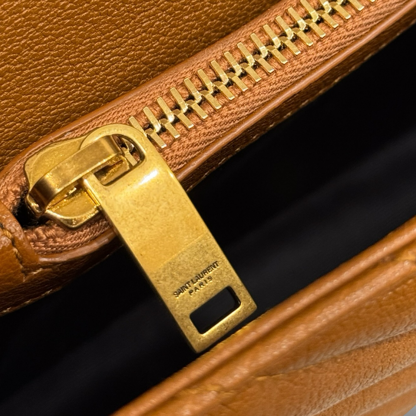 Saint Laurent Calfskin Matelasse Monogram Medium College Bag - GHW / Caramel