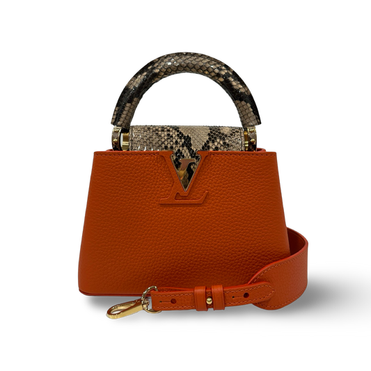 Louis Vuitton Python Skin Mini Capucines - GHW / Orange