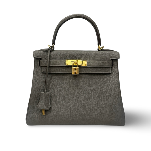 Hermes Togo Kelly 28 - GHW / Grey