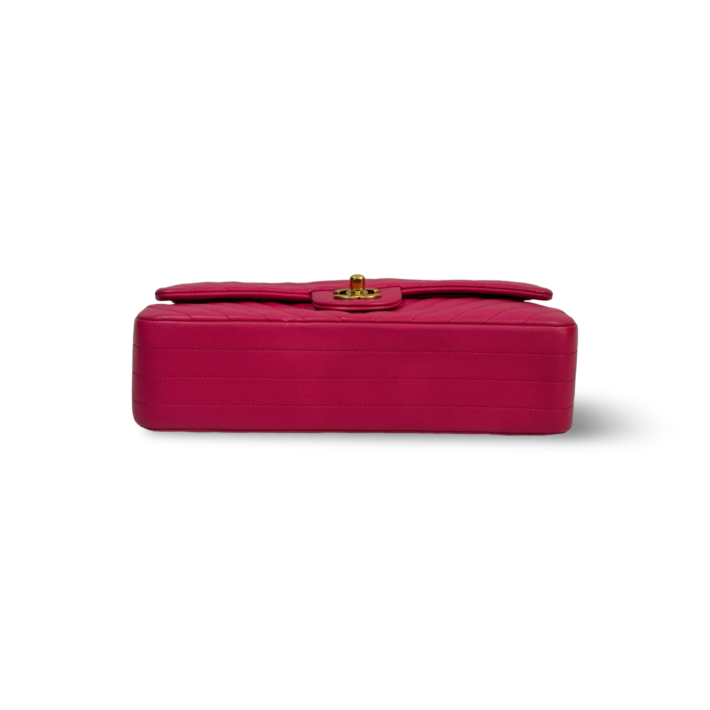 Chanel Chevron Medium Double Flap Gold -GHW / Pink
