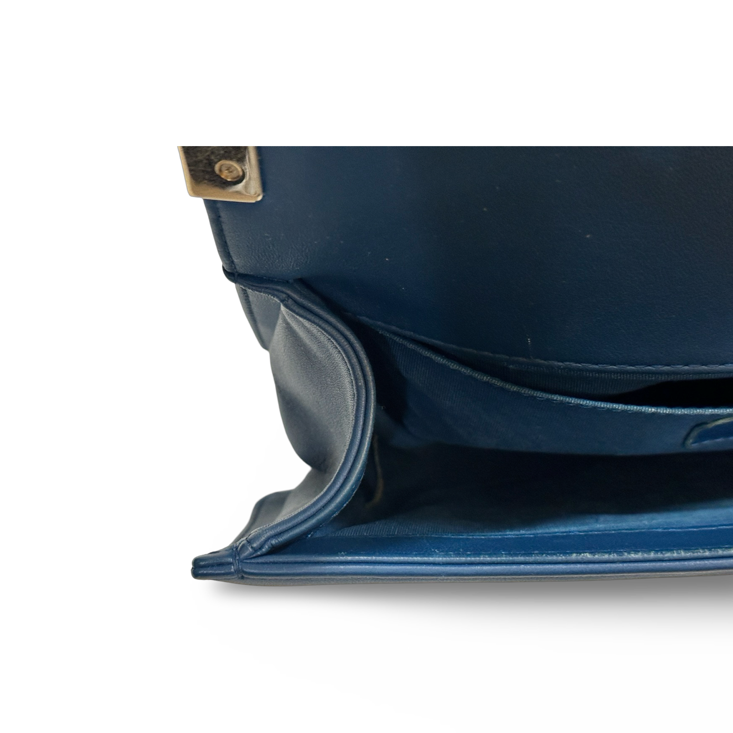 Chanel Chevron Medium boy Bag - Gold Blue