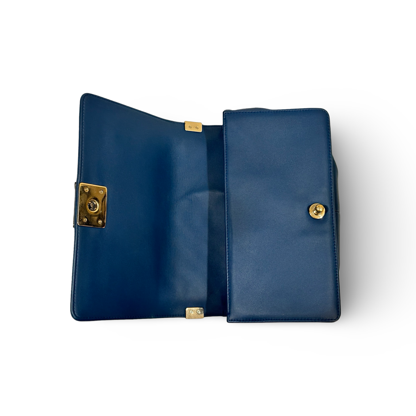 Chanel Chevron Medium boy Bag - Gold Blue