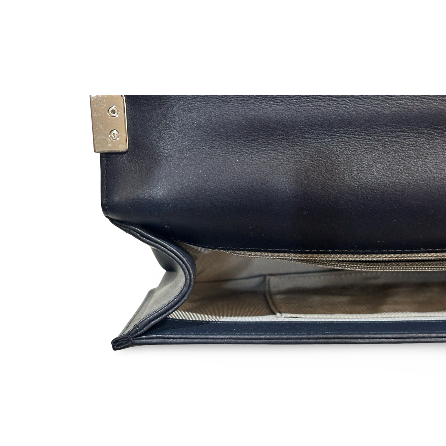 Chanel Chevron New Medium boy Bag - Sliver Navy