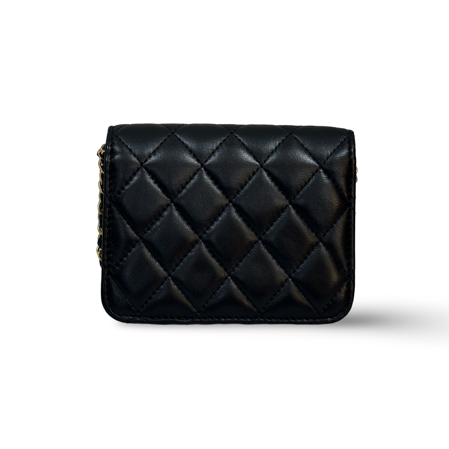 Chanel Classic Lambskin Belt Bag Wit Gold Balls Gold Black