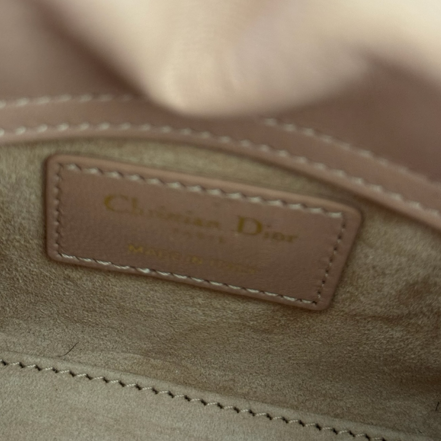 Dior Cannage Lambskin Micro Lady Bag - GHW / Nude