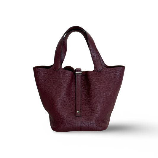 Hermes Clemence Picotin Lock 22 - PHW / Burgundy