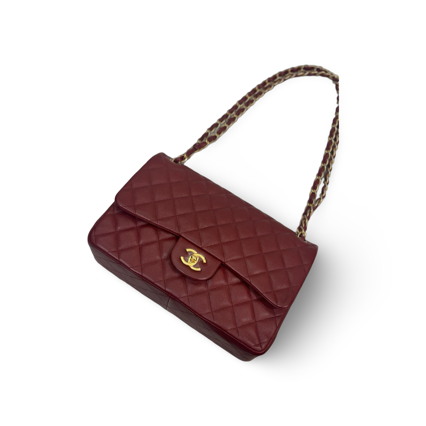 Chanel Classic Caviar Jumbo Double Flap Burgundy