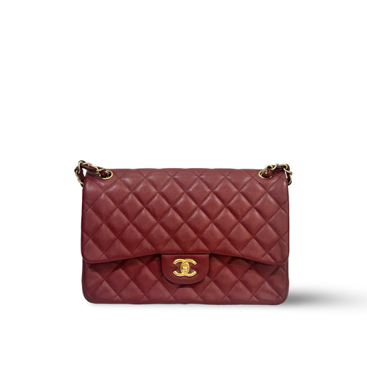 Chanel Classic Caviar Jumbo Double Flap Burgundy