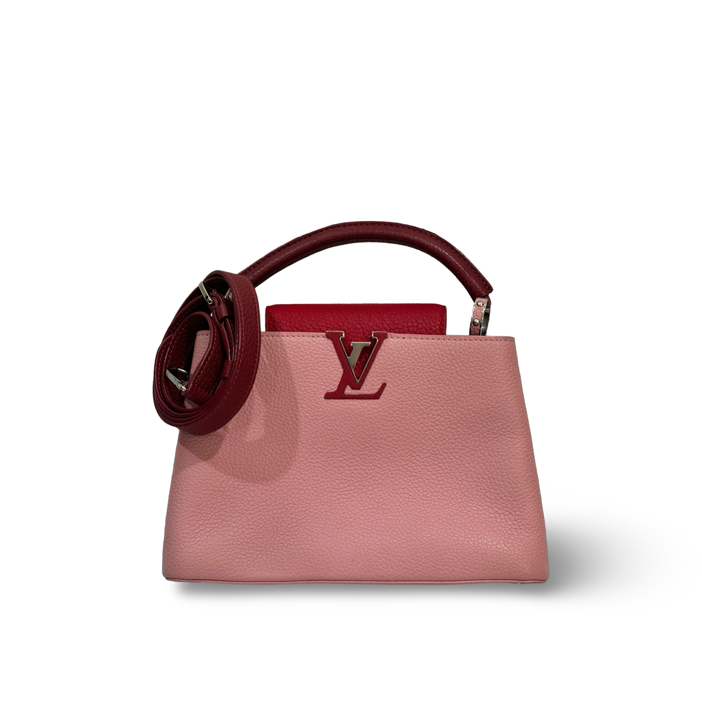 Louisc Vuitton Togo BB Capucines Bag Rose pink/ Light Pink