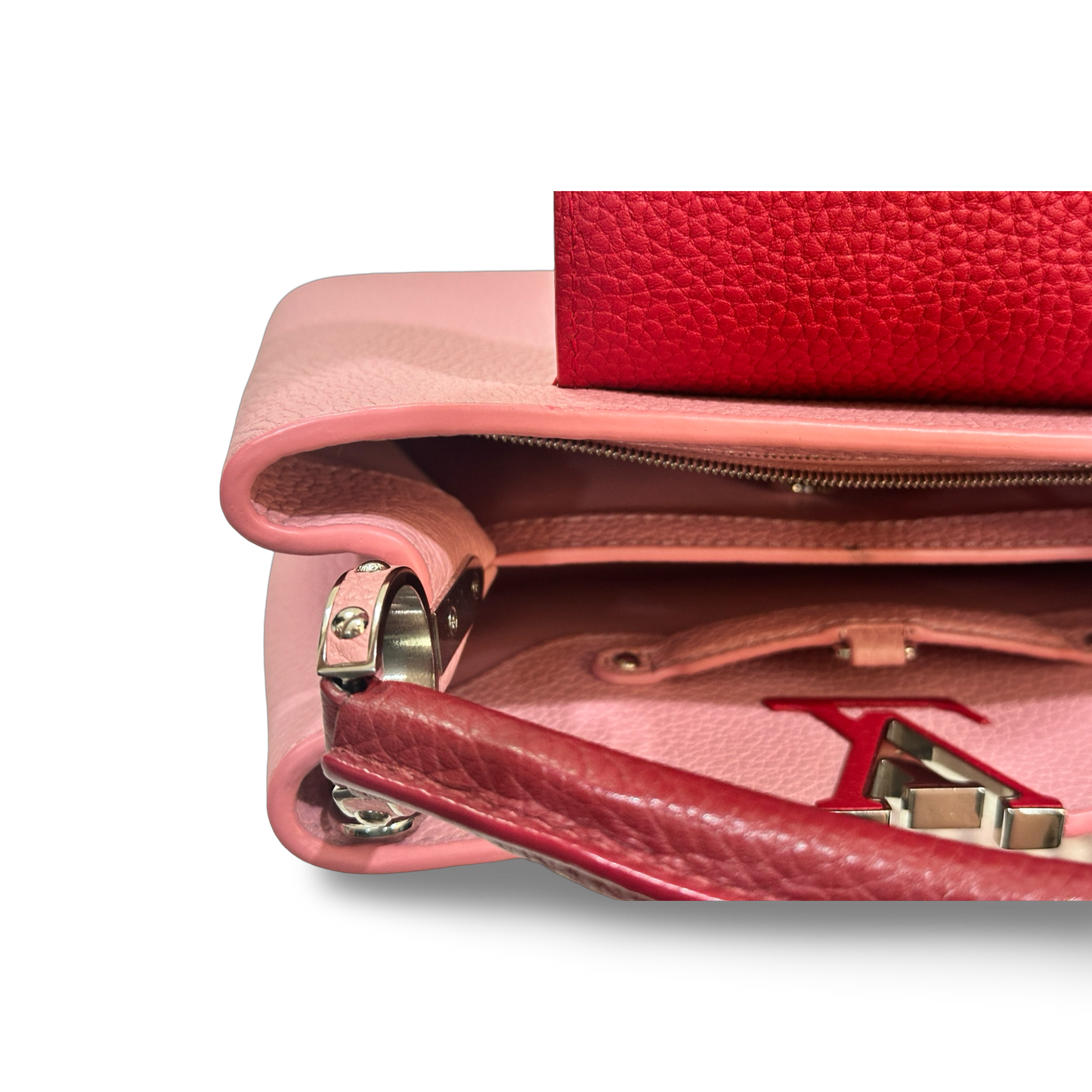Louisc Vuitton Togo BB Capucines Bag Rose pink/ Light Pink