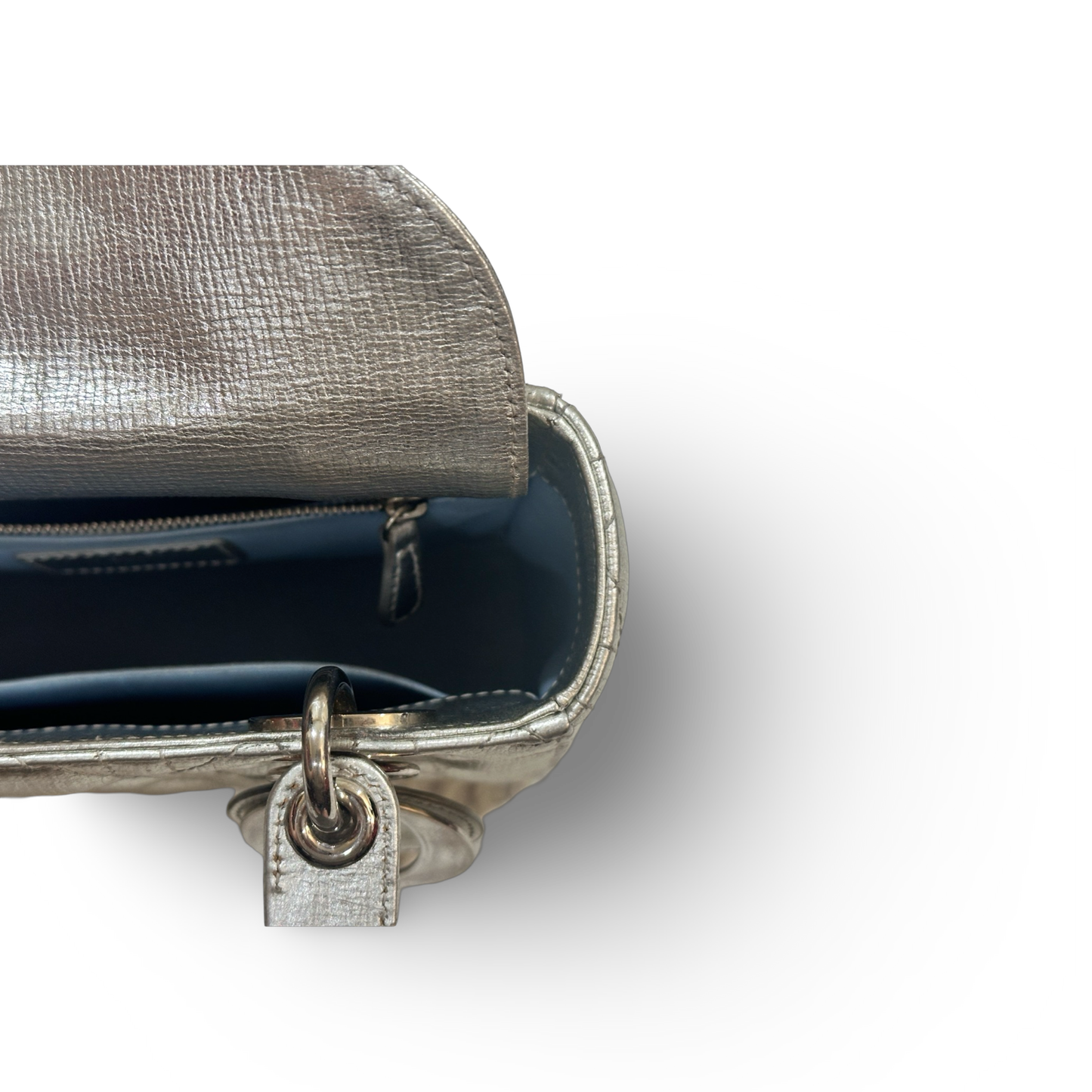 Dior Classic Calfskin Small My ABCDior Lady Dior Bag Sliver