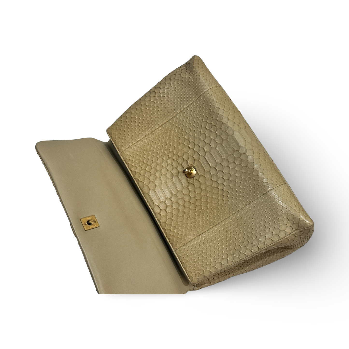 Chanel Python Medium Coco Handle Flap Gold
