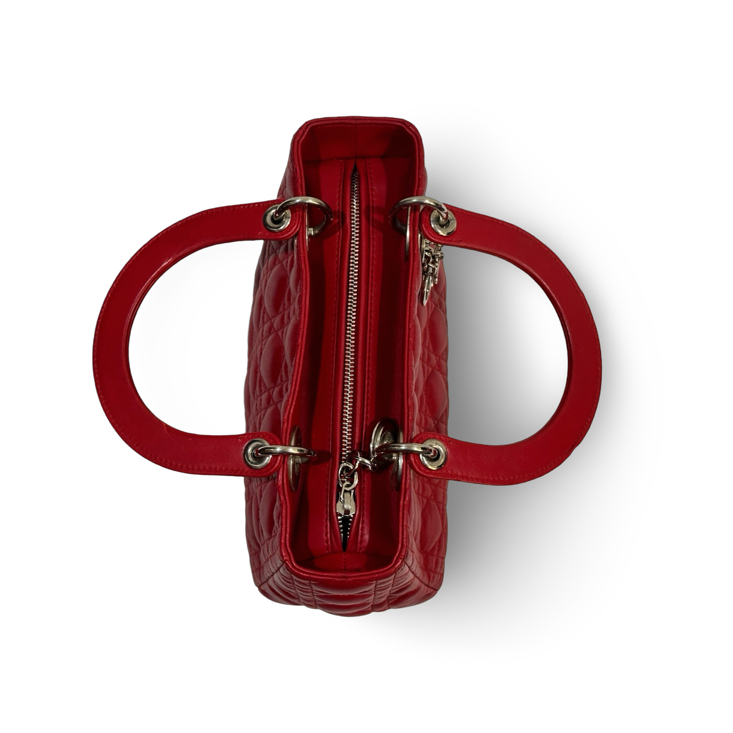 Dior Classic Lambskin Medium Lady Bag Red