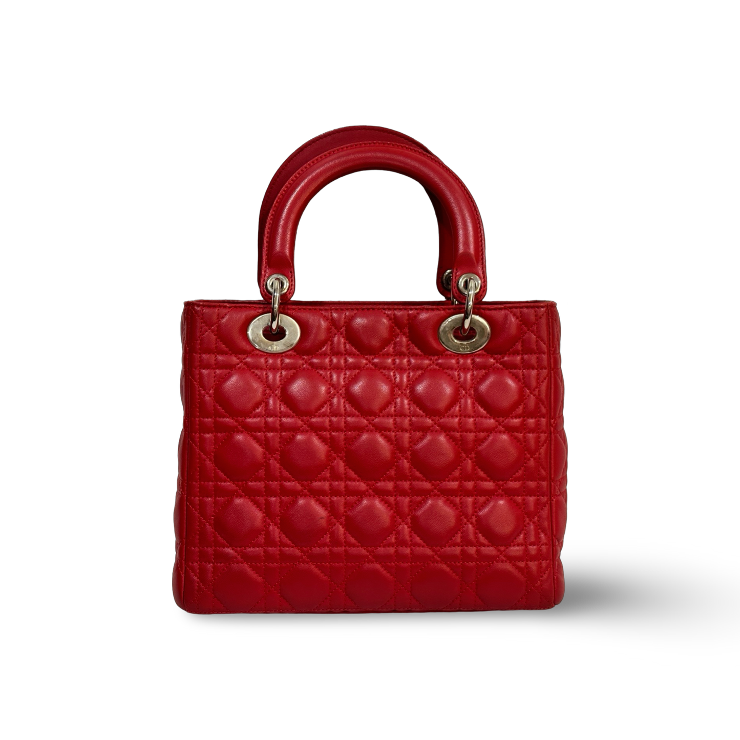 Dior Classic Lambskin Medium Lady Bag Red