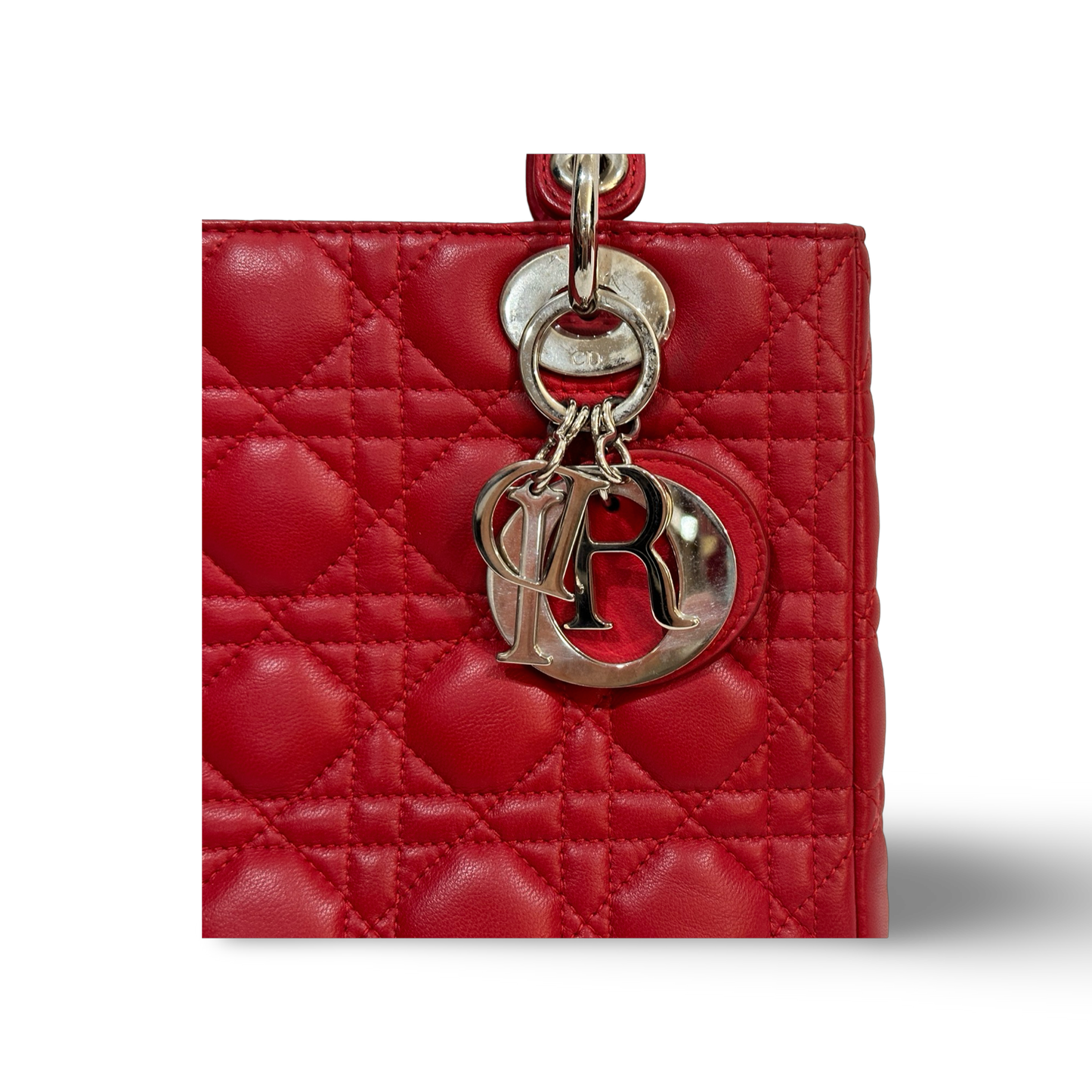 Dior Classic Lambskin Medium Lady Bag Red