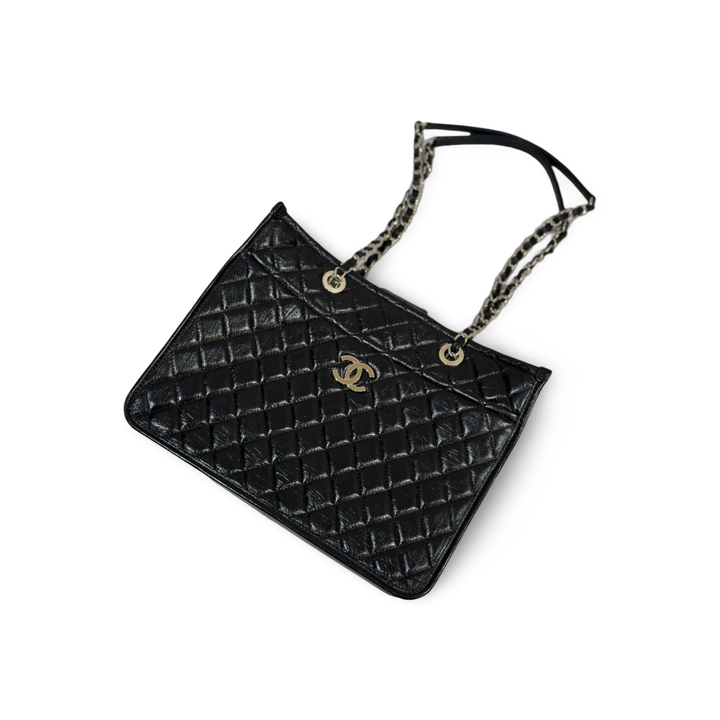 Chanel Classic Lambskin Medium Elegant Tote Bag Black