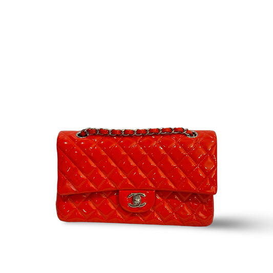 Chanel Classic Patent Medium Double Flap Red