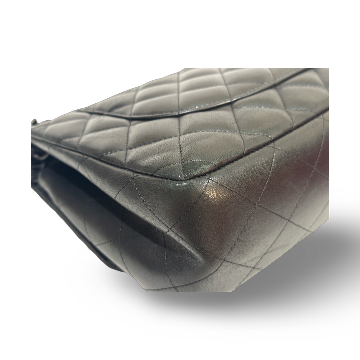Chanel Classic Lambskin Jumbo So Black Double Flap