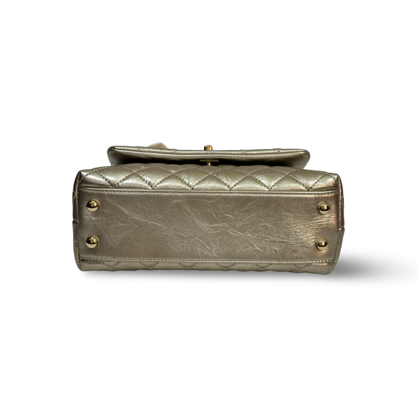 Chanel Calfskin Medium Coco Handle Flap Gold