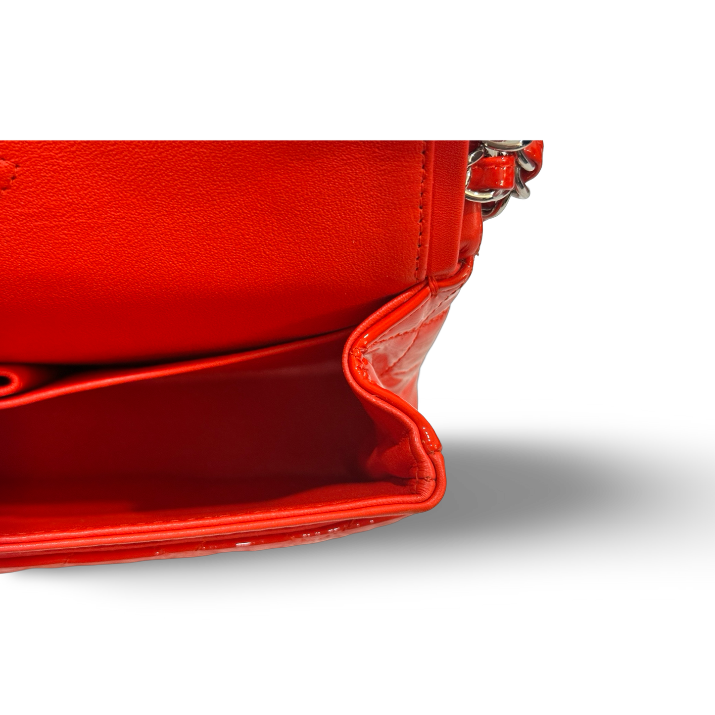 Chanel Classic Patent Medium Double Flap Red