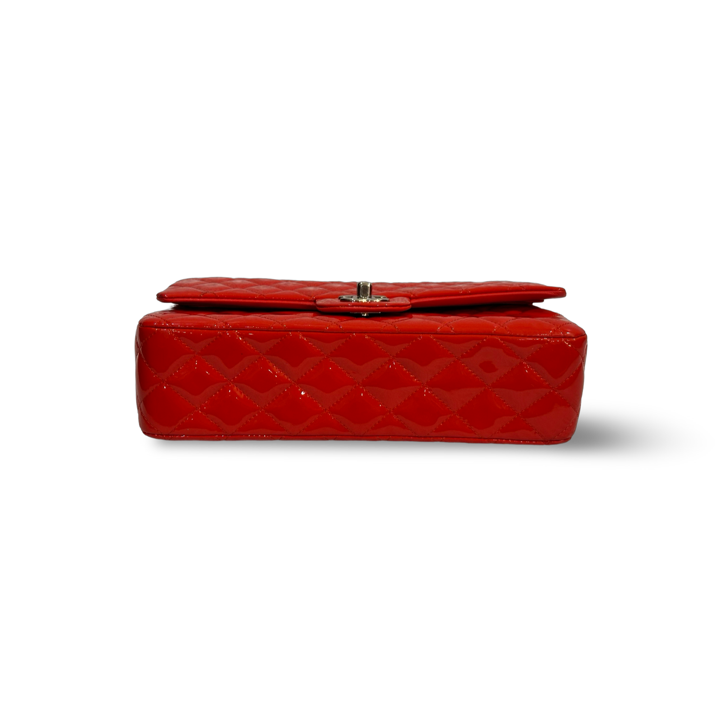 Chanel Classic Patent Medium Double Flap Red