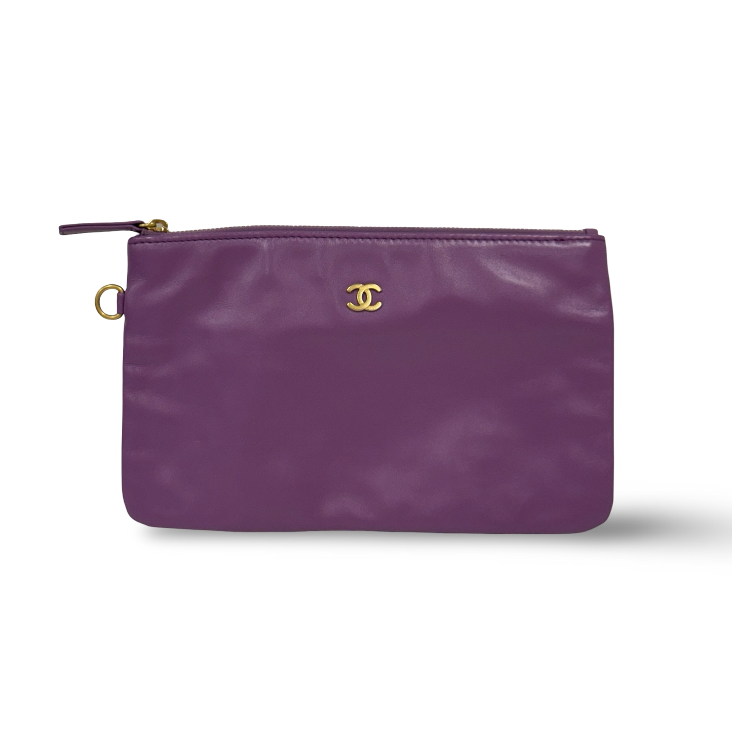 Chanel Quilte Shinny Lambskin Medium 22Bag - GHW / Purple