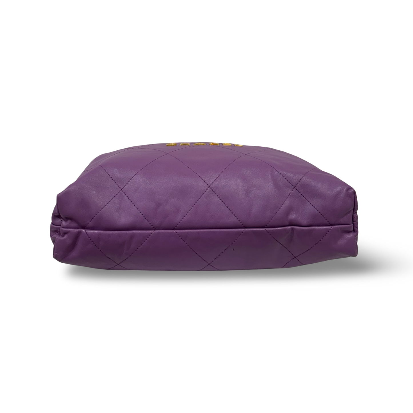 Chanel Quilte Shinny Lambskin Medium 22Bag - GHW / Purple