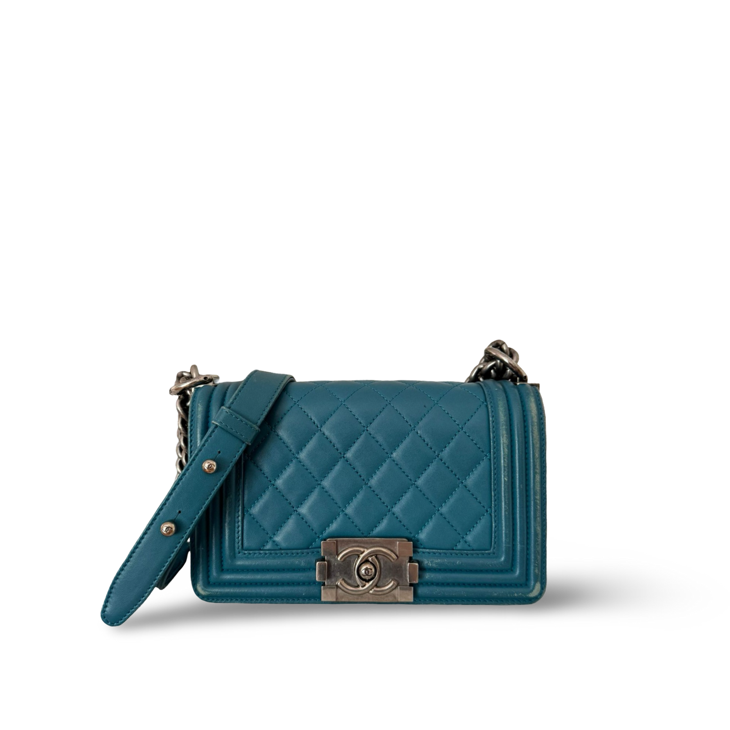 Chanel Quilted Lambskin Small Boy Bag - SHW / Teal