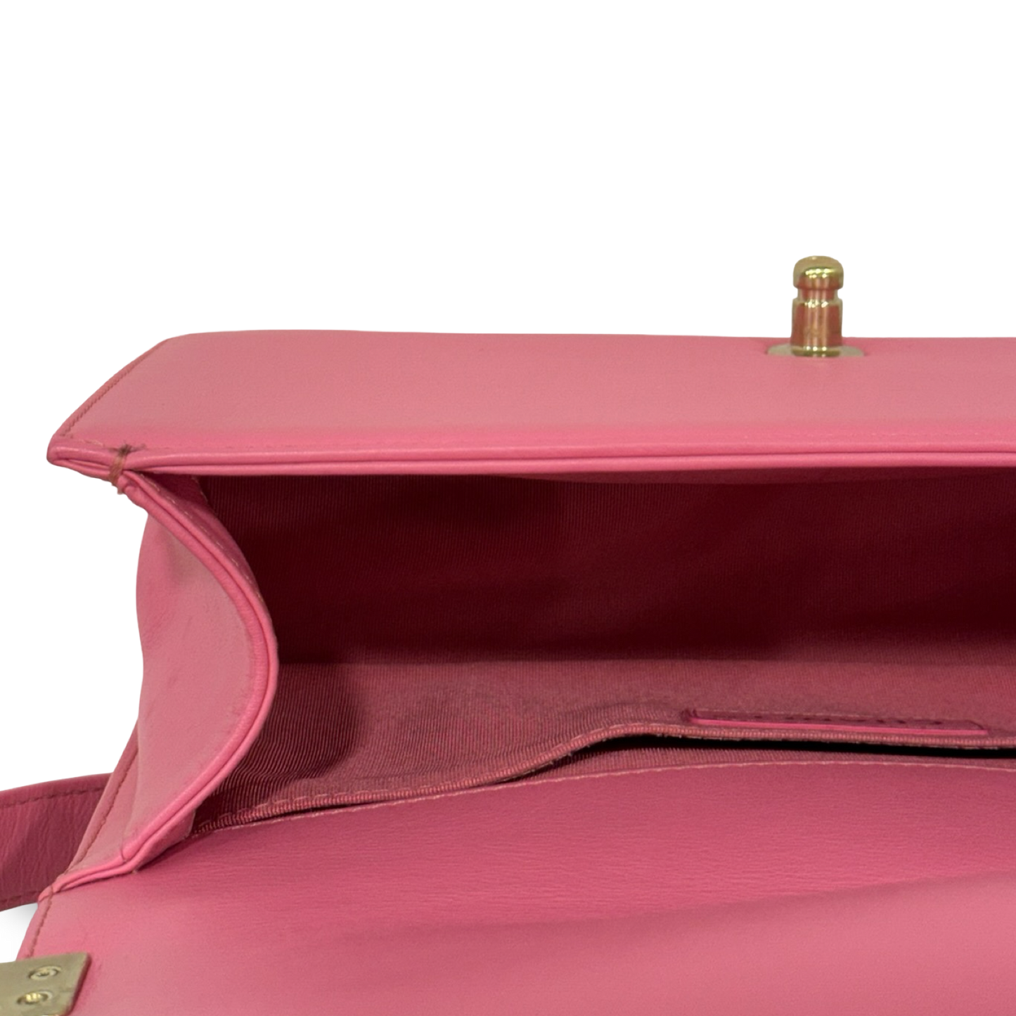 Chanel Quilted Calfskin Medium Pink Boy Bag - GHW / Pink