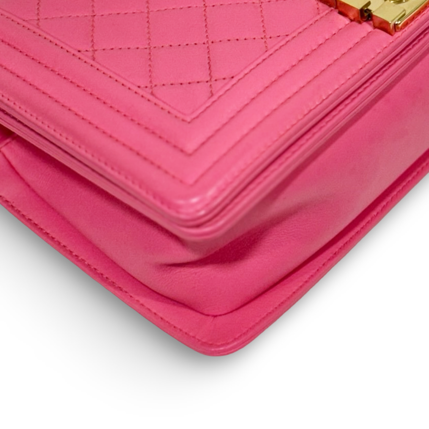 Chanel Quilted Calfskin Medium Pink Boy Bag - GHW / Pink