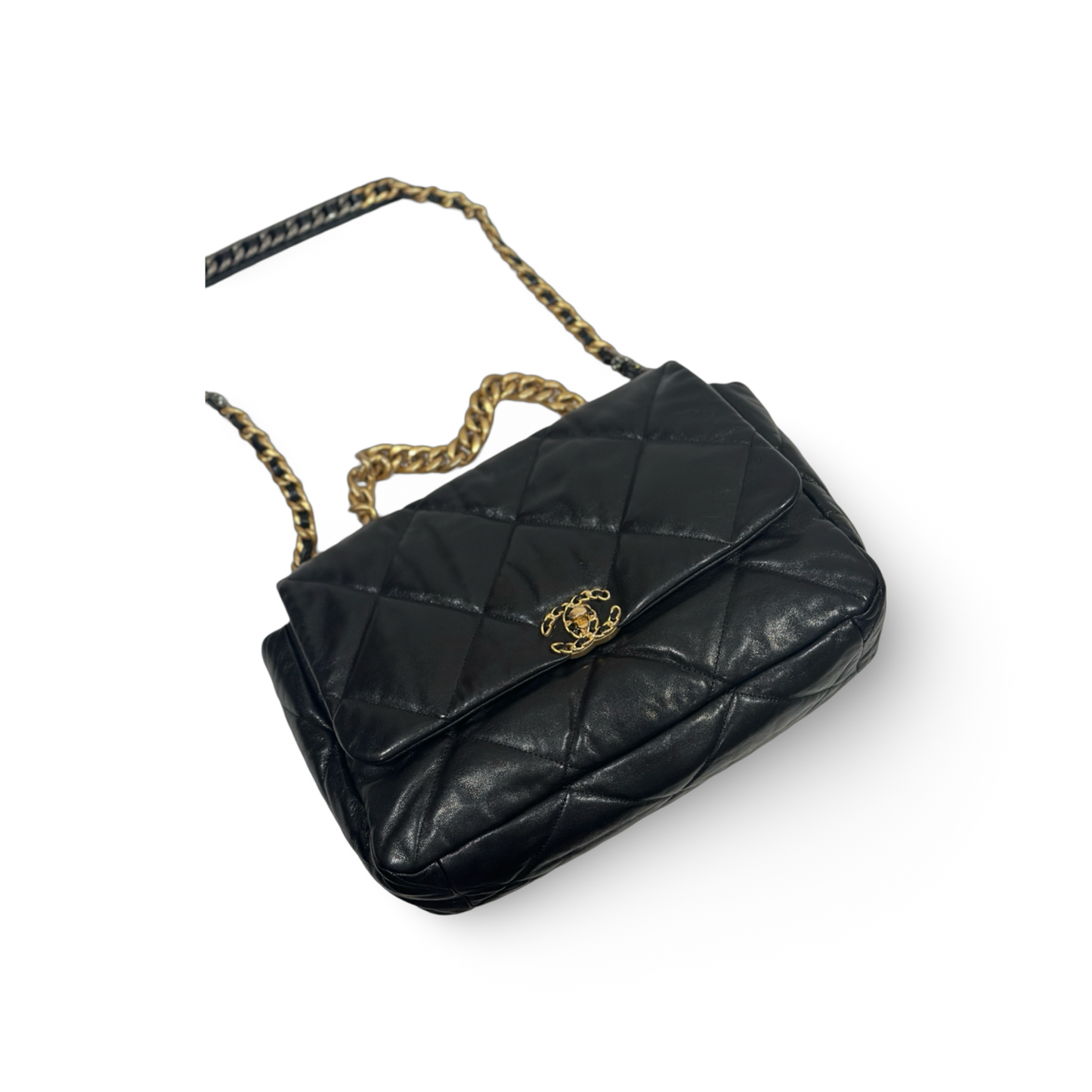 Chanel Lambskin 19Bag Maxi Bag Black