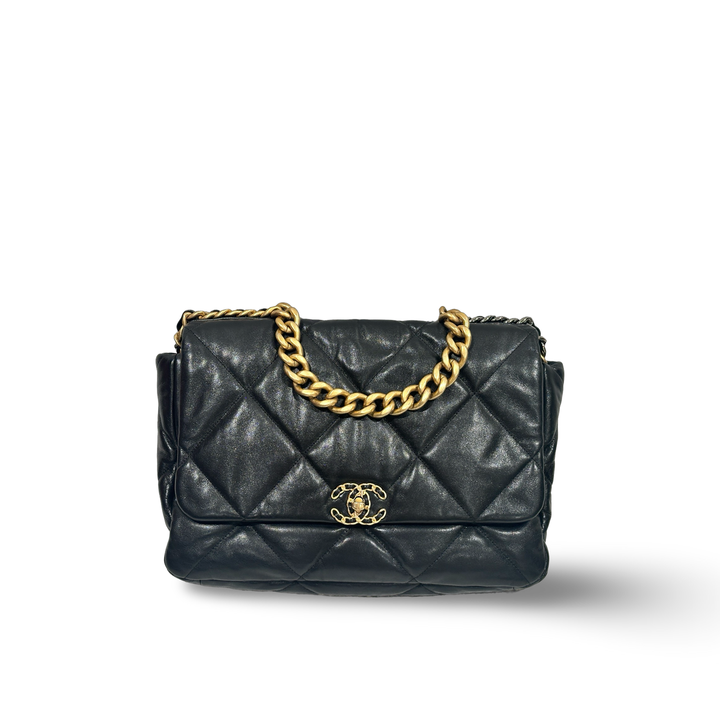 Chanel Lambskin 19Bag Maxi Bag Black