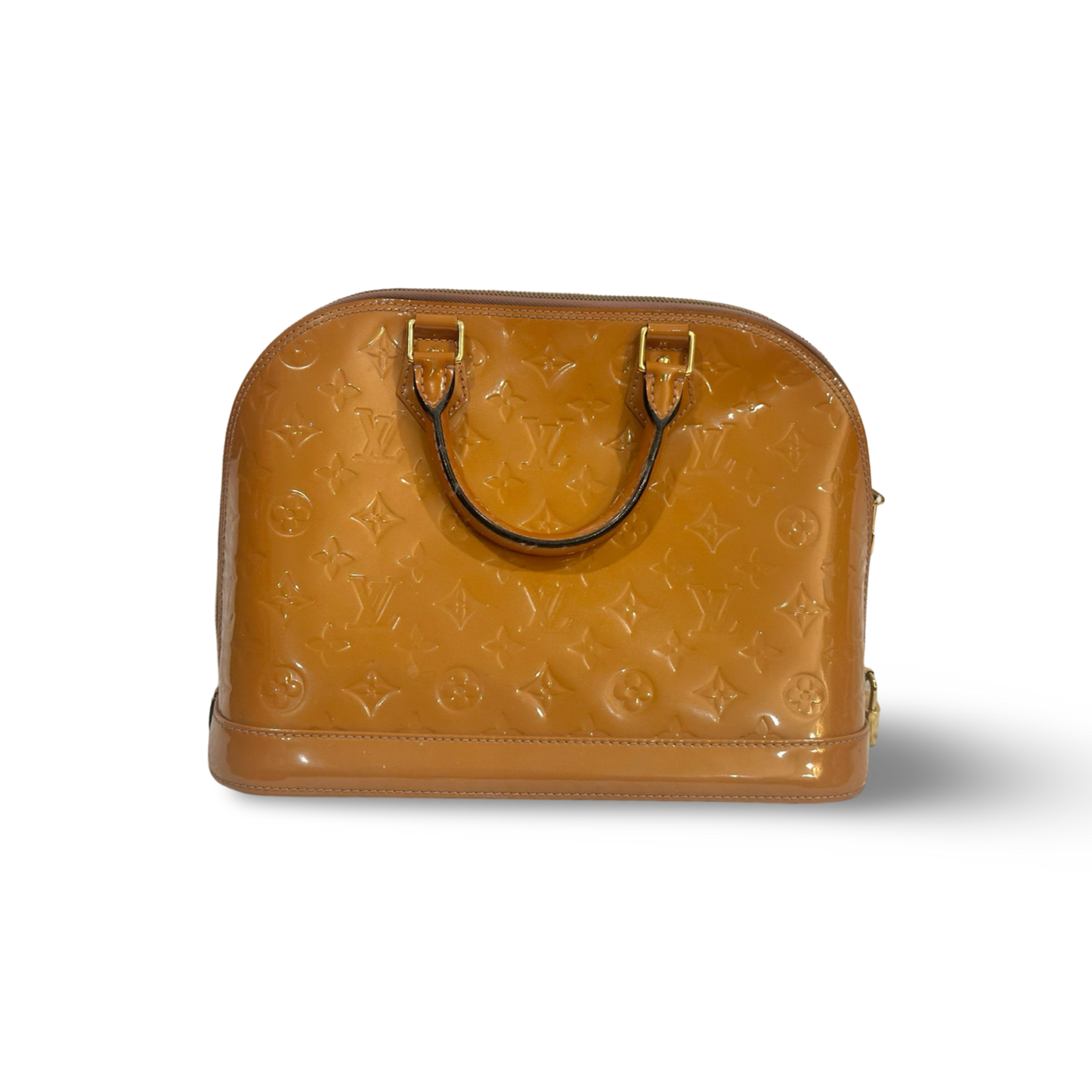 Louis Vuitton Patent GM Alma Bag Brown