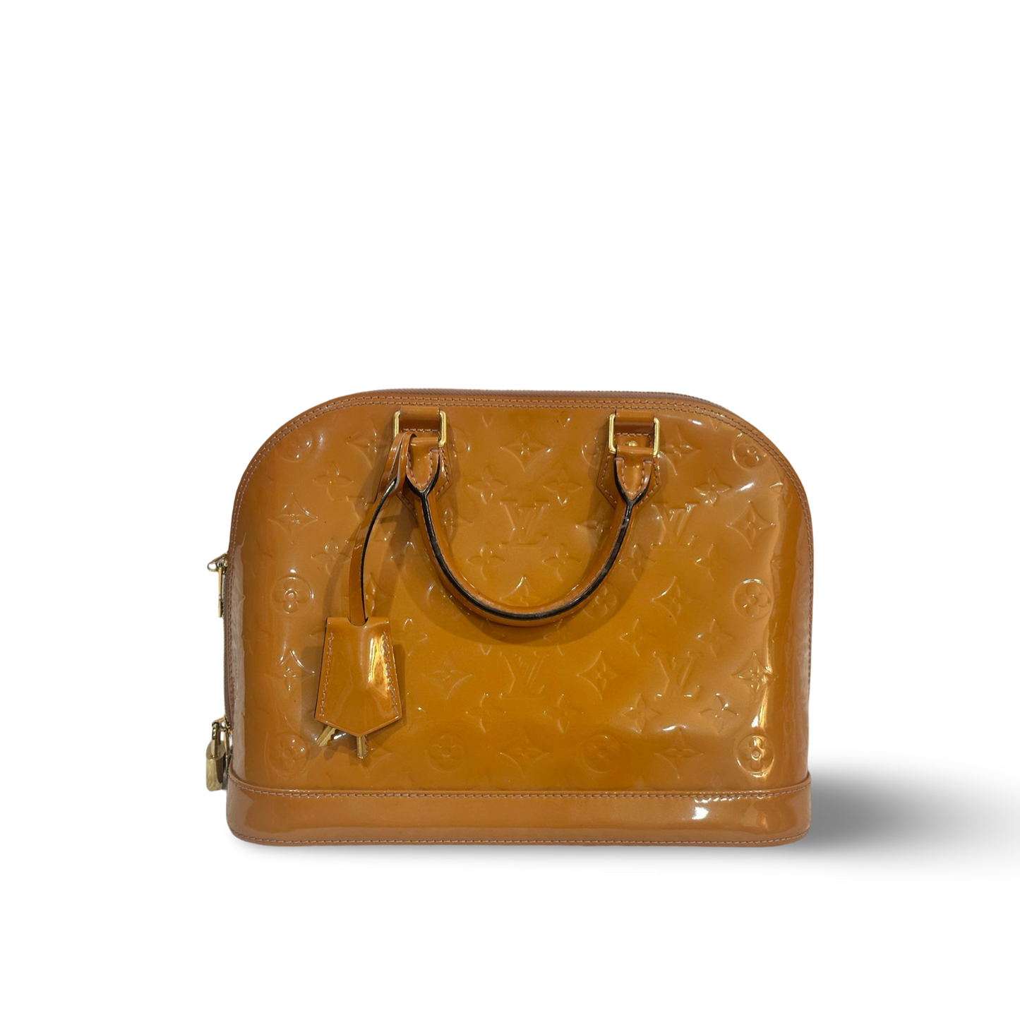 Louis Vuitton Patent GM Alma Bag Brown
