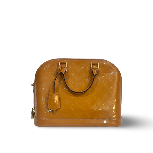 Louis Vuitton Patent GM Alma Bag Brown