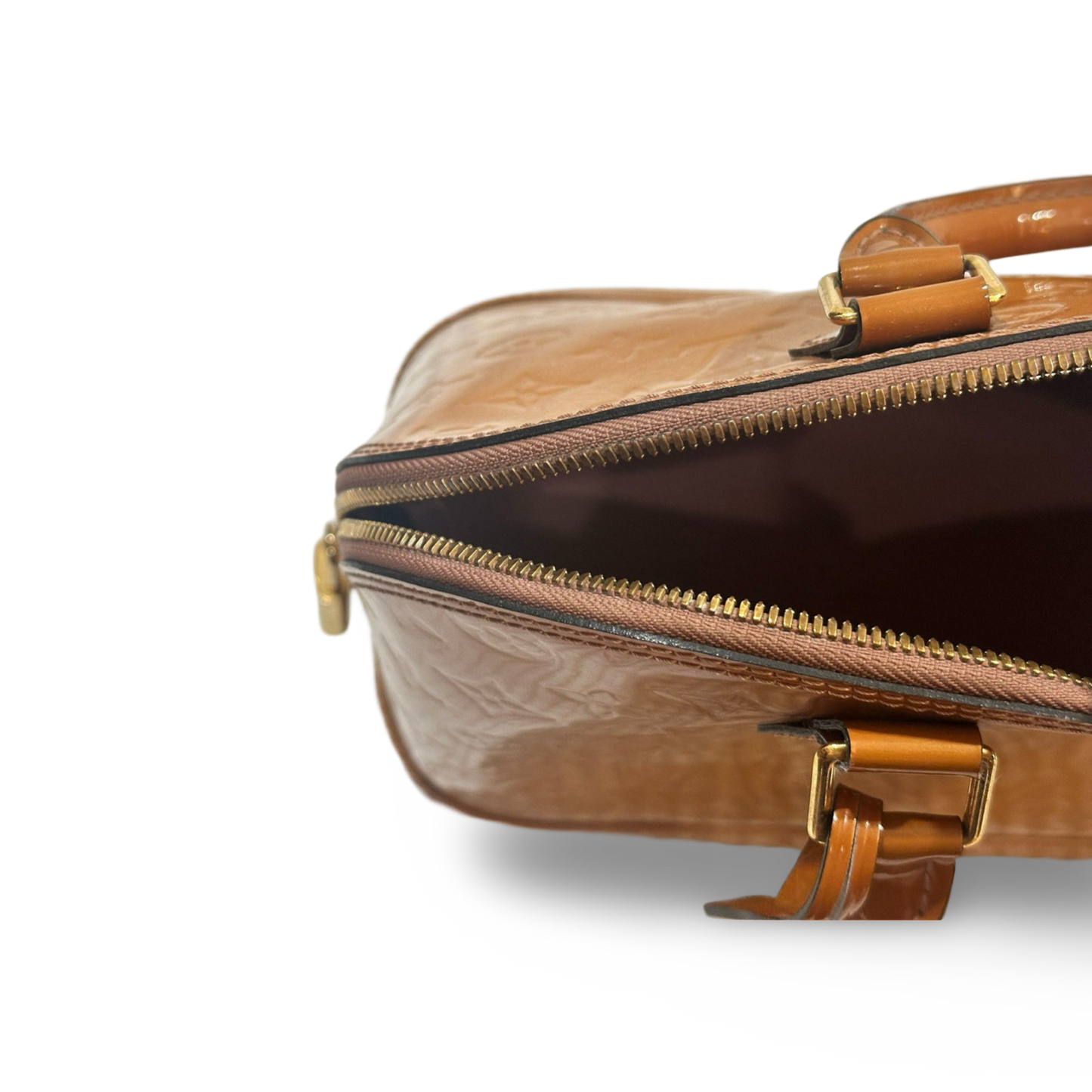 Louis Vuitton Patent GM Alma Bag Brown