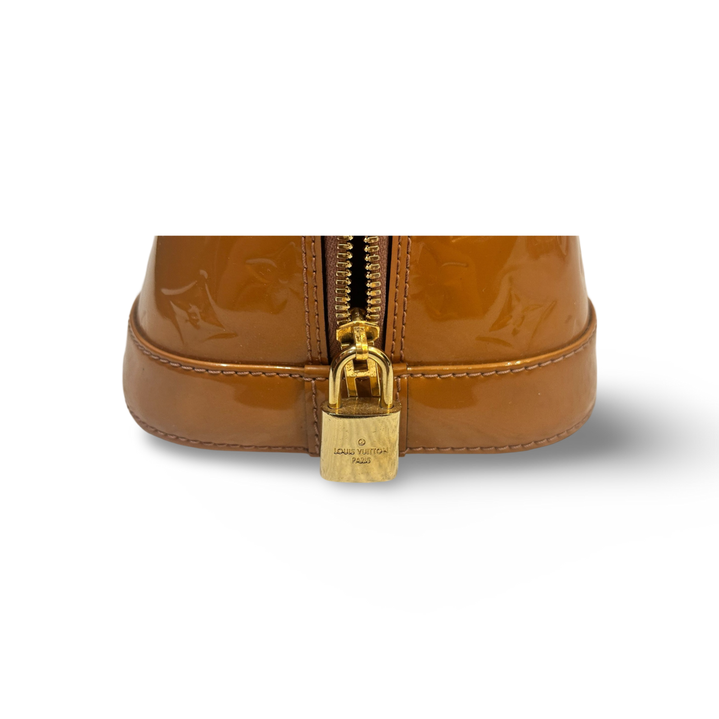 Louis Vuitton Patent GM Alma Bag Brown
