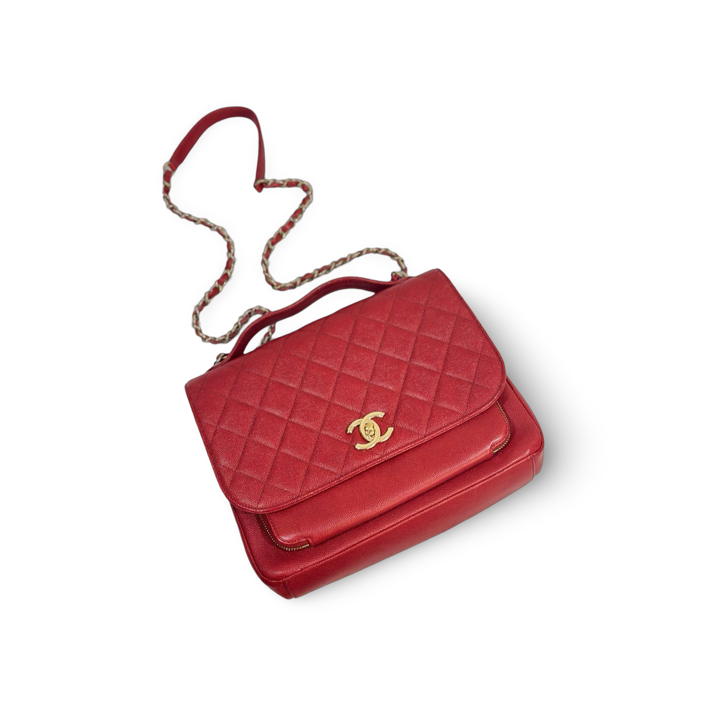 Chanel Classic Caviar Large Business Affinity Flap Red