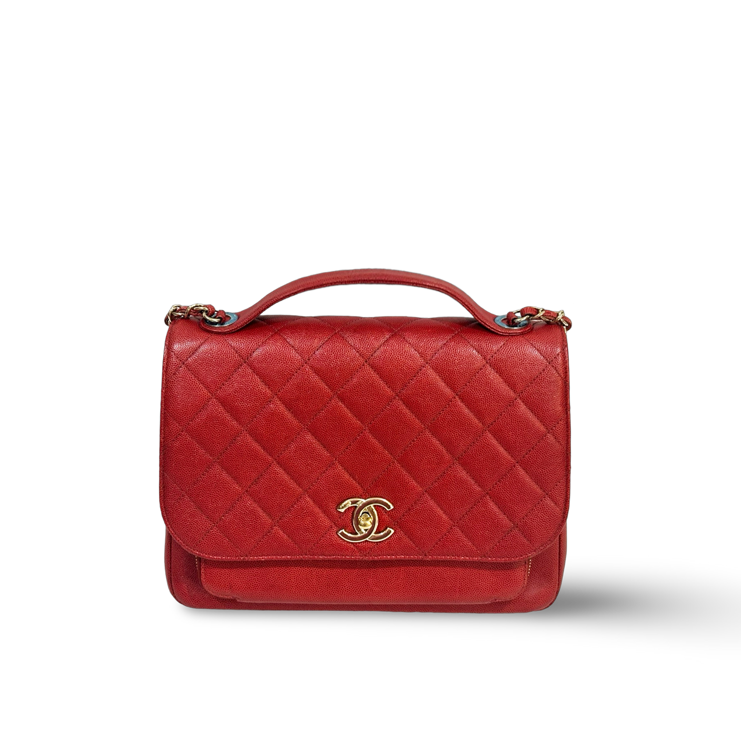 Chanel Classic Caviar Large Business Affinity Flap Red