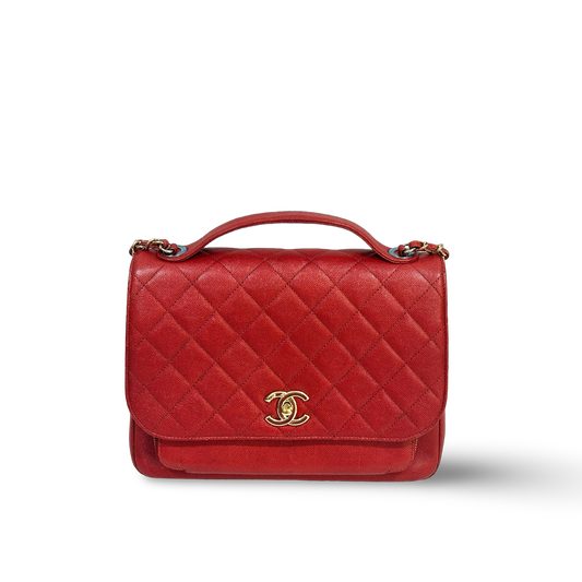 Chanel Classic Caviar Large Business Affinity Flap Red