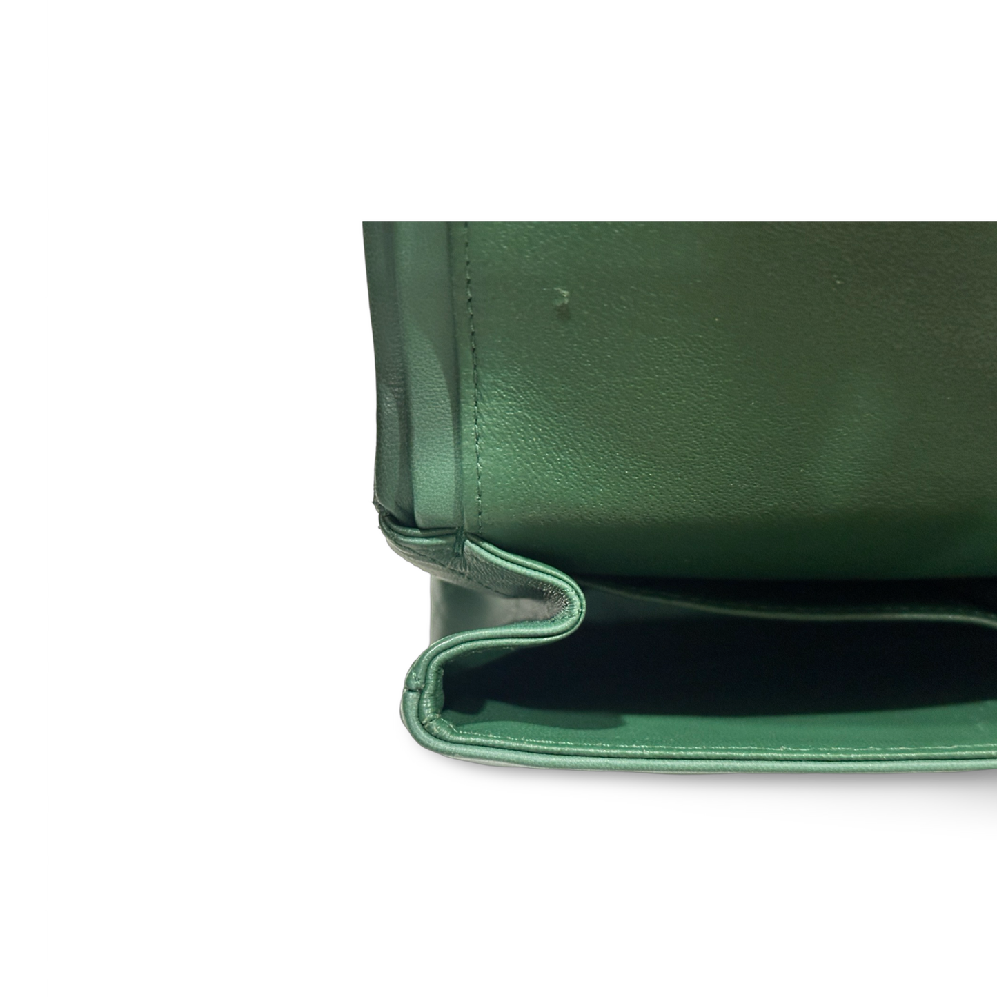 Chanel Classic Lambskin Medium Double Flap Sliver Green